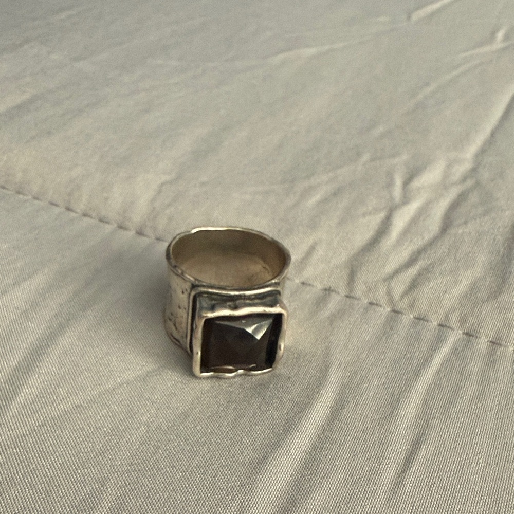 Silpada smoky quartz silver ring